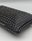 Grey Satin & Rhinestone Evening Clutch