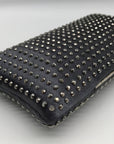 Grey Satin & Rhinestone Evening Clutch