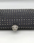 Grey Satin & Rhinestone Evening Clutch