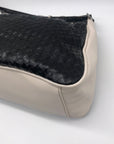 Vera Wang Black & Off-White Woven Shoulder Bag