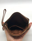 Coach Brown Signature Coated Canvas Wristlet