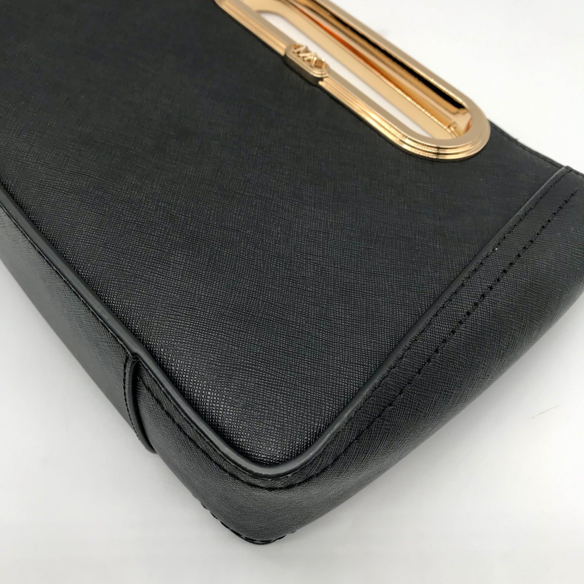 Michael Kors Black Saffiano Leather Chelsea Convertible Clutch