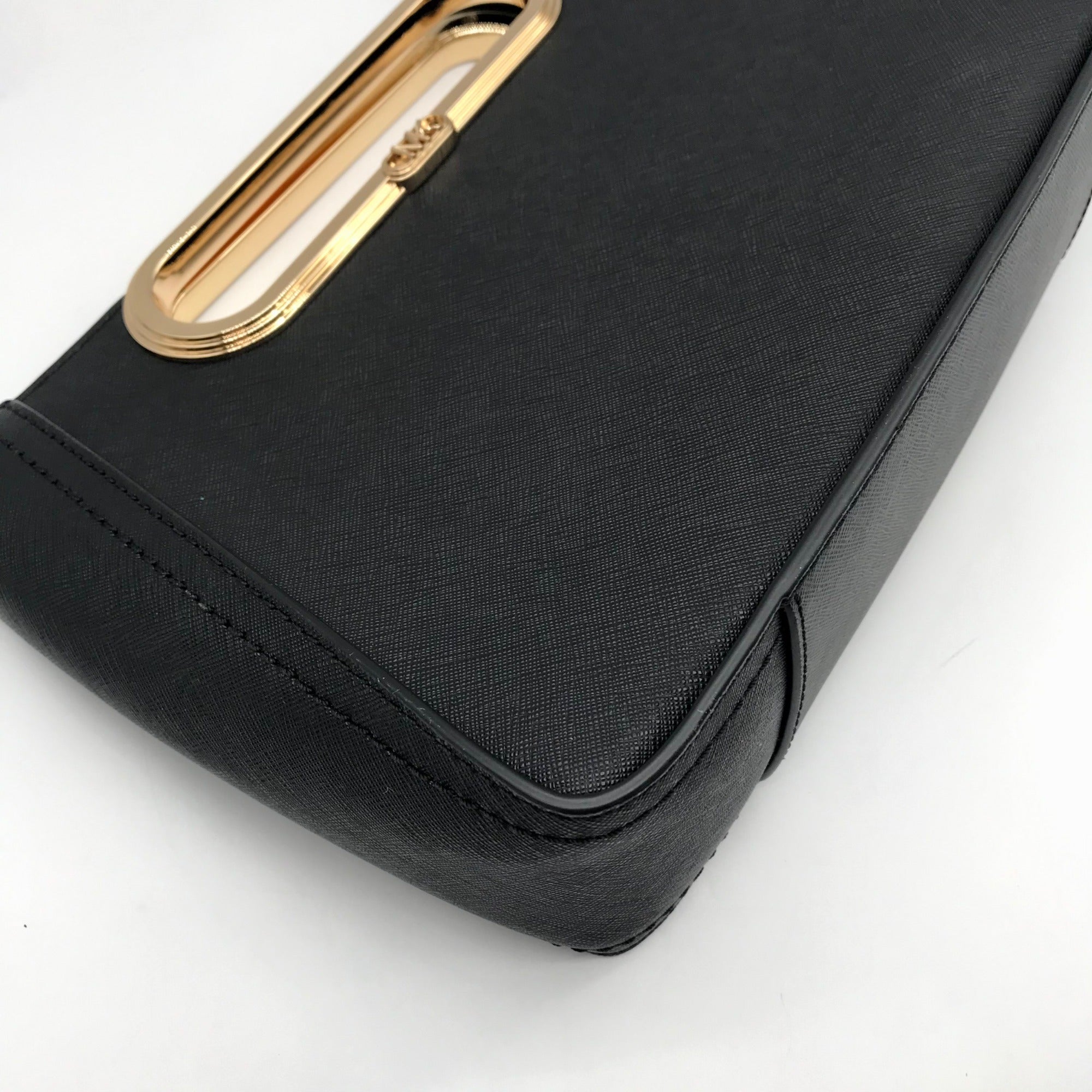 Michael Kors Black Saffiano Leather Chelsea Convertible Clutch