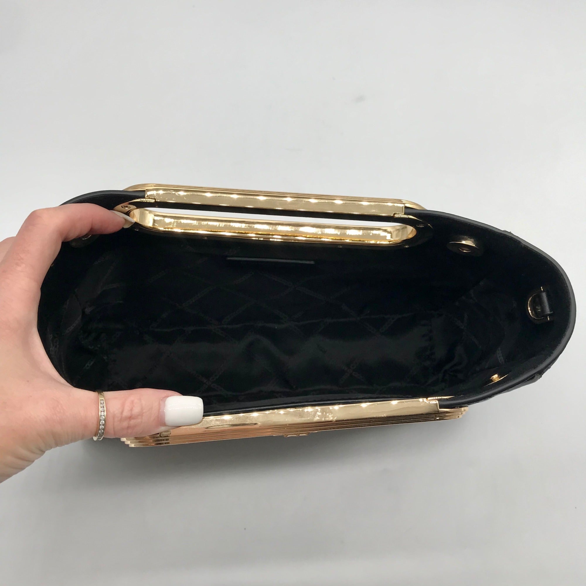 Michael Kors Black Saffiano Leather Chelsea Convertible Clutch