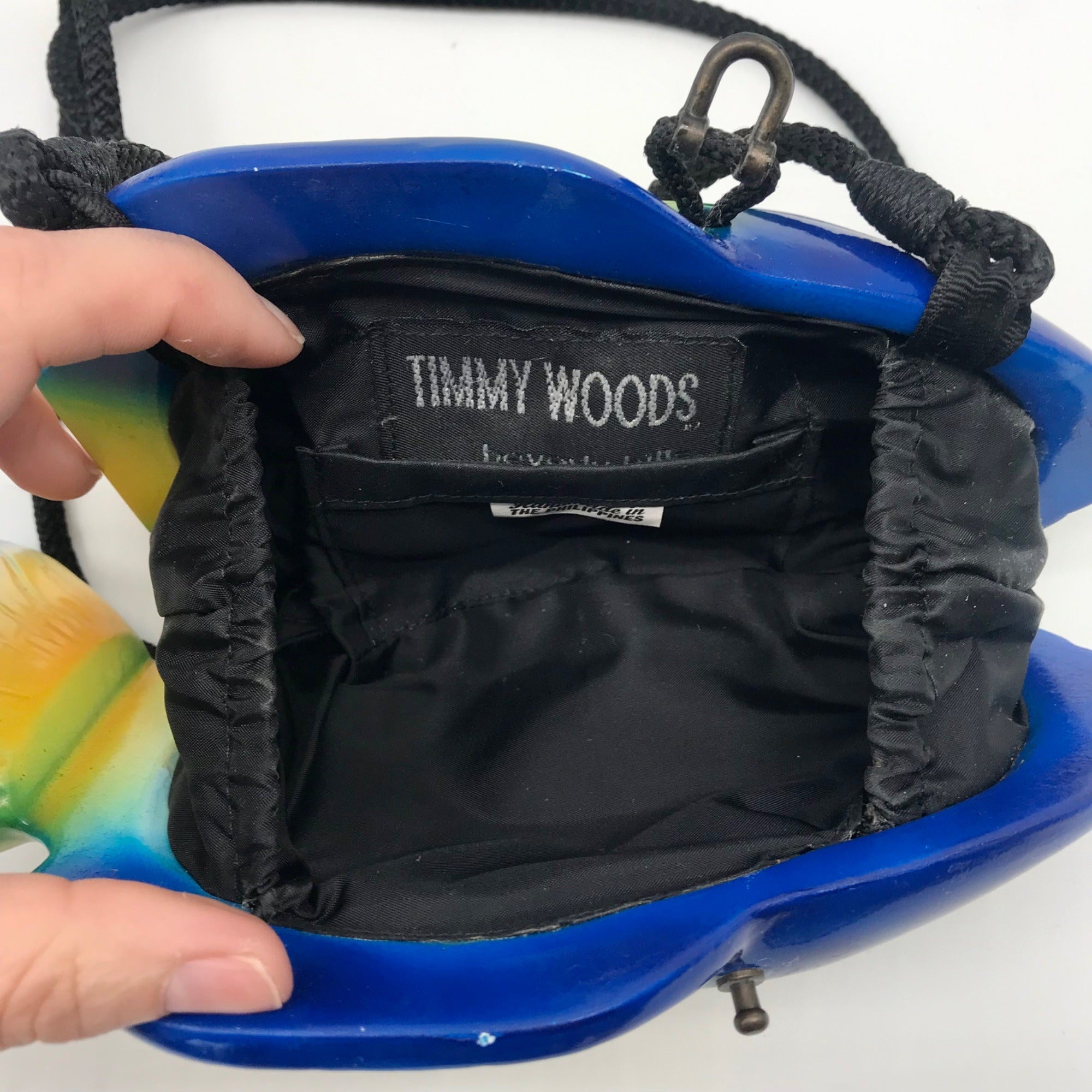 Timmy Woods Hand Carved Tropical Lanai Fish Crossbody Bag