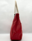 Tignanello Red Leather Double Pocket Shoulder Bag