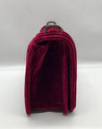 Rebecca Minkoff Red Quilted Velvet Chevron Crossbody Bag