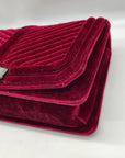 Rebecca Minkoff Red Quilted Velvet Chevron Crossbody Bag