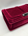 Rebecca Minkoff Red Quilted Velvet Chevron Crossbody Bag