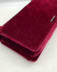 Rebecca Minkoff Red Quilted Velvet Chevron Crossbody Bag