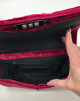 Rebecca Minkoff Red Quilted Velvet Chevron Crossbody Bag