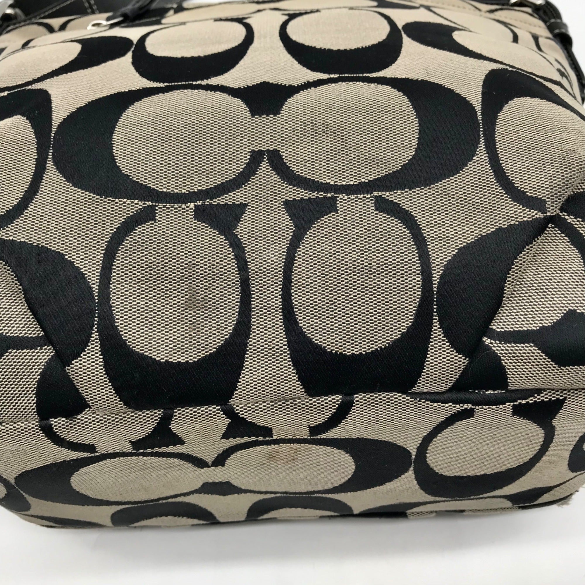 Coach Gray Signature C Jacquard Canvas Hobo Shoulder Bag F15067