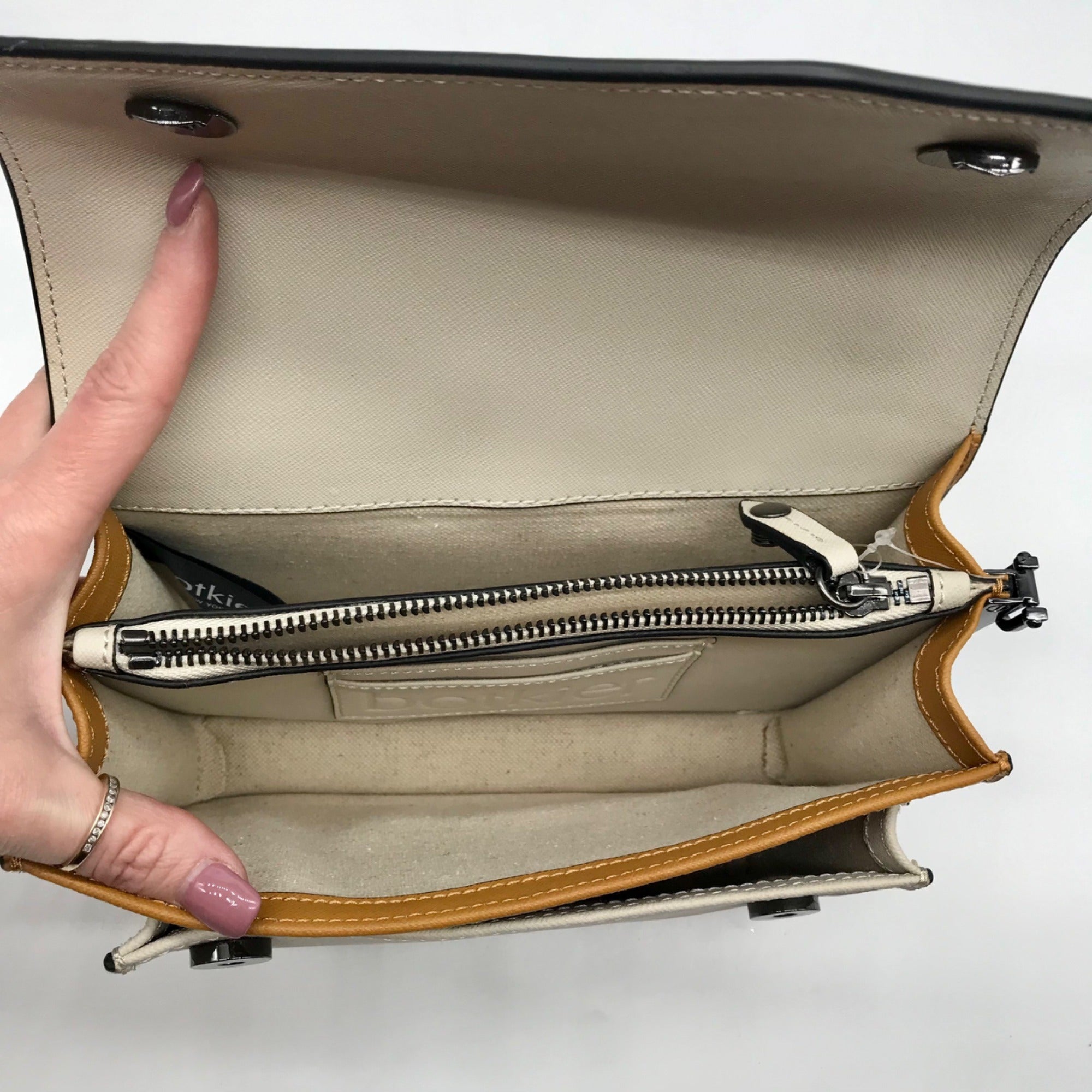 Botkier Truffle Colorblock Leather Cobble Hill Crossbody Bag