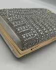 Perry White Silver Rhinestone Evening Clutch Bag