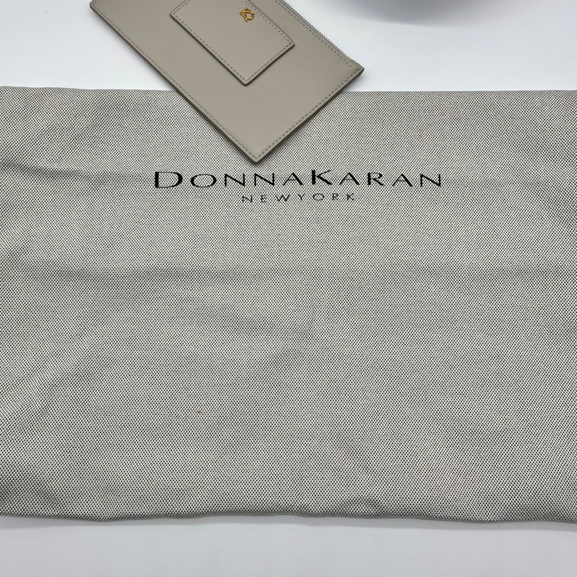 Donna Karan Zinc Leather Baldwin Shoulder Bag With Pouch
