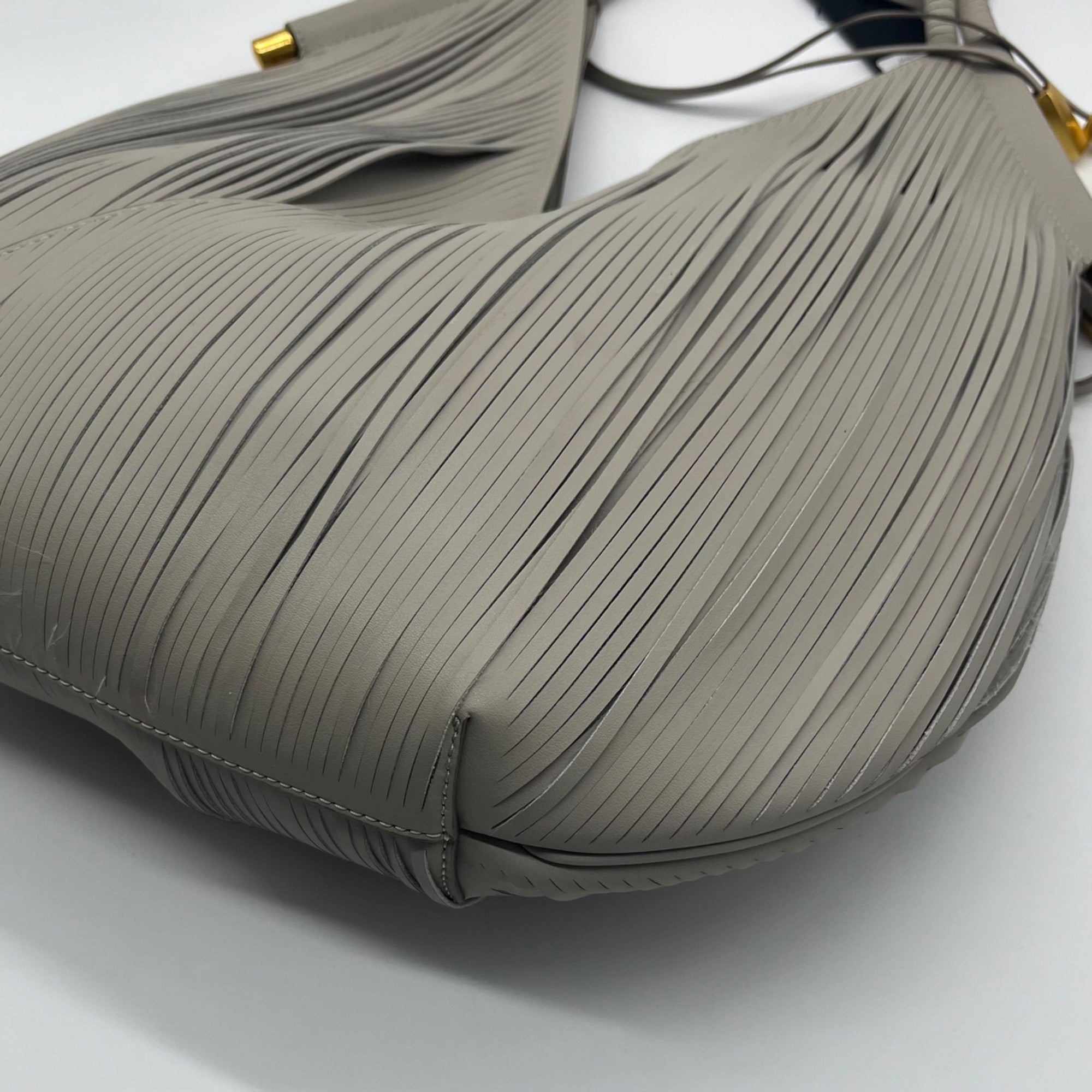 Donna Karan Zinc Leather Baldwin Shoulder Bag With Pouch