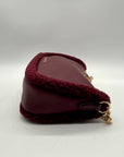 Michael Kors Maroon Pebbled Leather Convertible Shoulder Bag