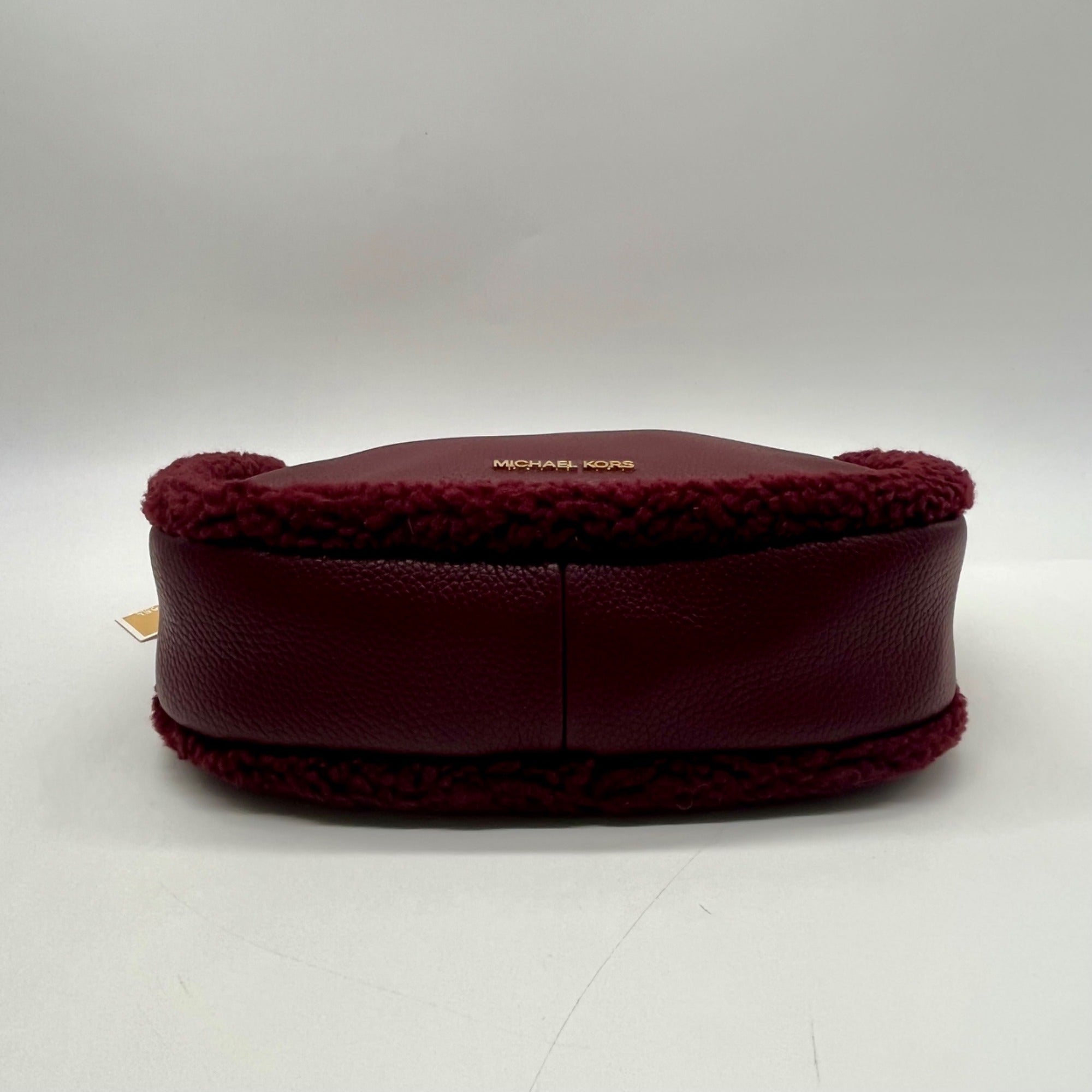 Michael Kors Maroon Pebbled Leather Convertible Shoulder Bag