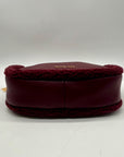 Michael Kors Maroon Pebbled Leather Convertible Shoulder Bag