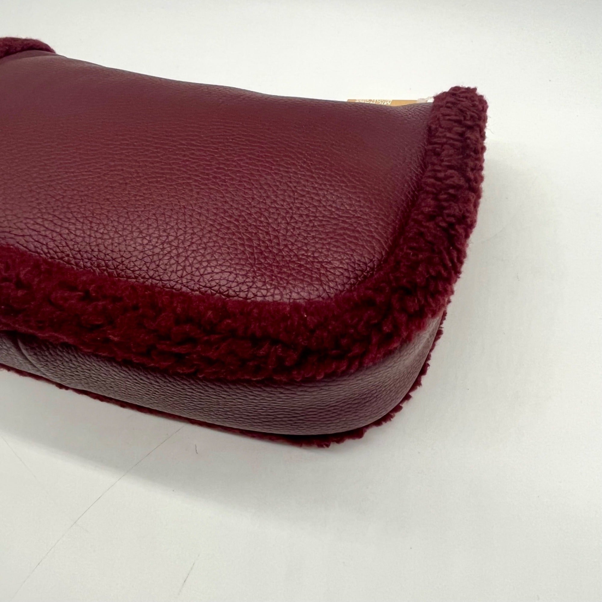 Michael Kors Maroon Pebbled Leather Convertible Shoulder Bag
