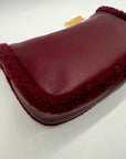Michael Kors Maroon Pebbled Leather Convertible Shoulder Bag