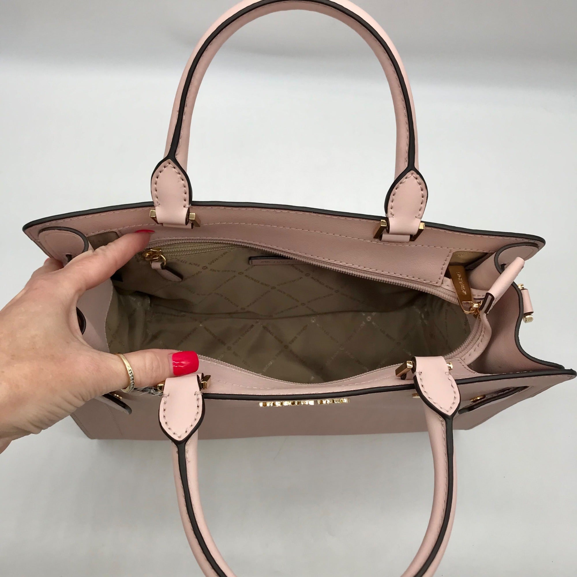 Michael Kors Blush Pink Saffiano Leather Rayne Satchel Bag