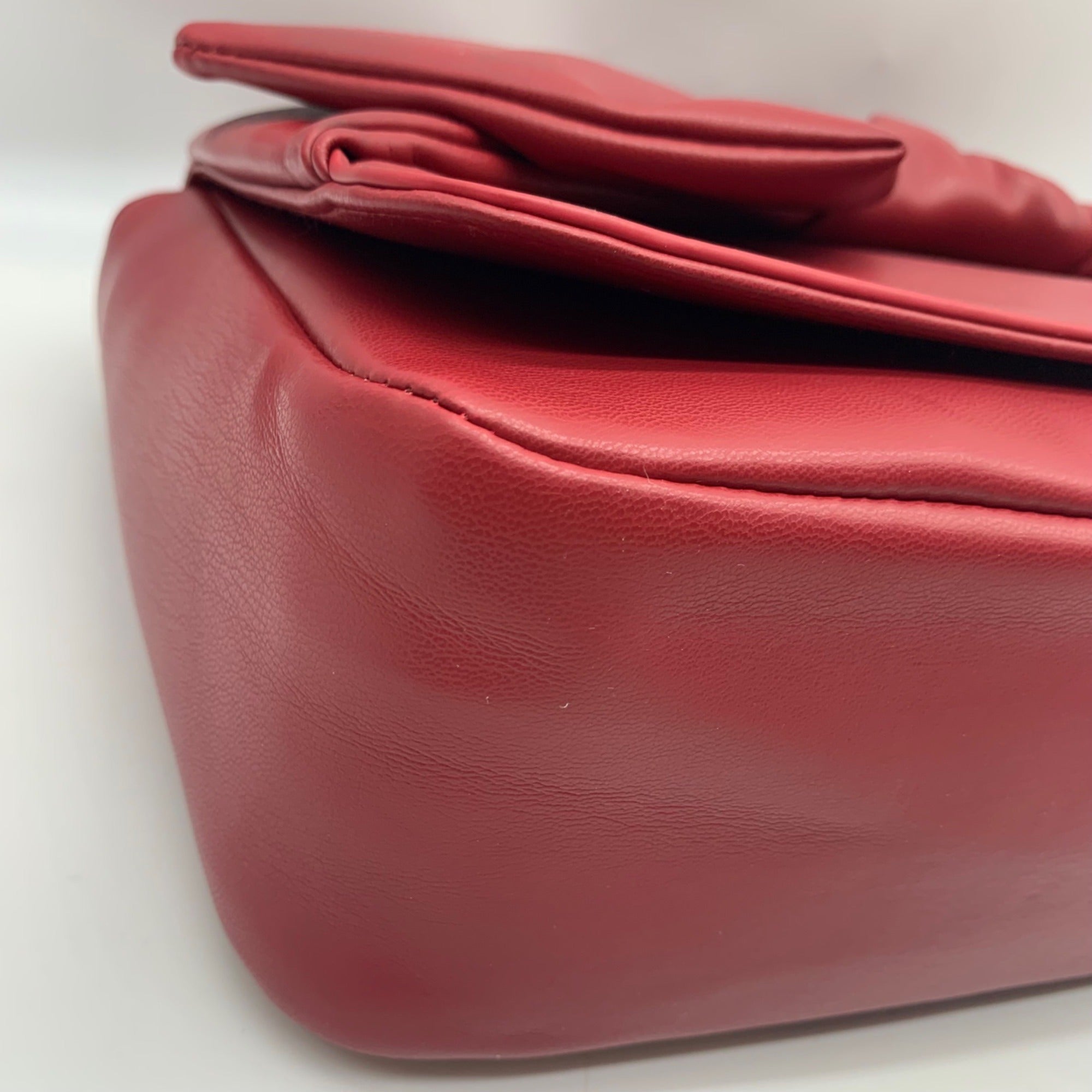 Like Dreams Red Leather Bowtie Shoulder Bag