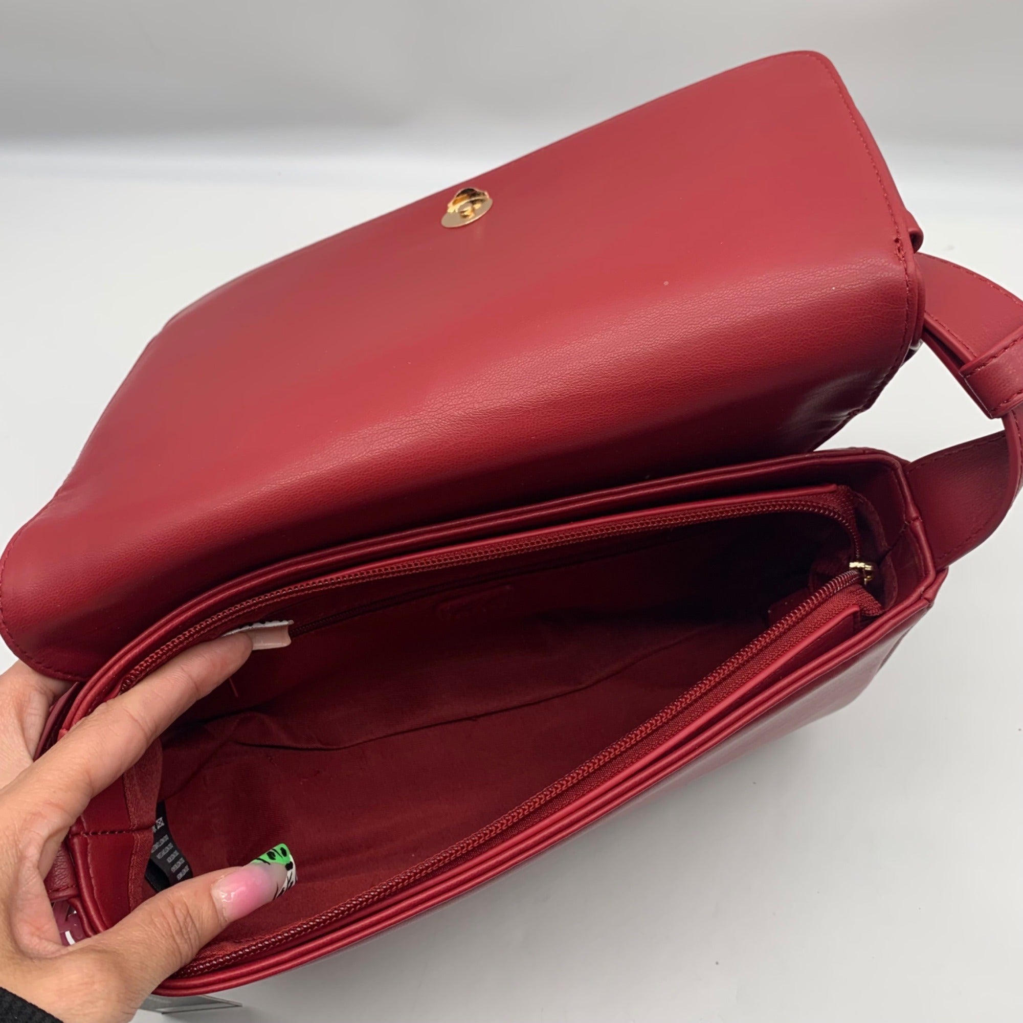 Like Dreams Red Leather Bowtie Shoulder Bag