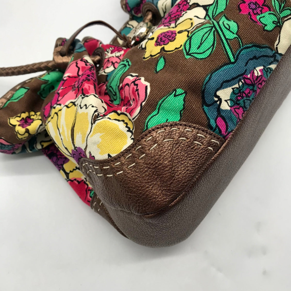 Brighton Floral Canvas Drawstring Hobo Bag