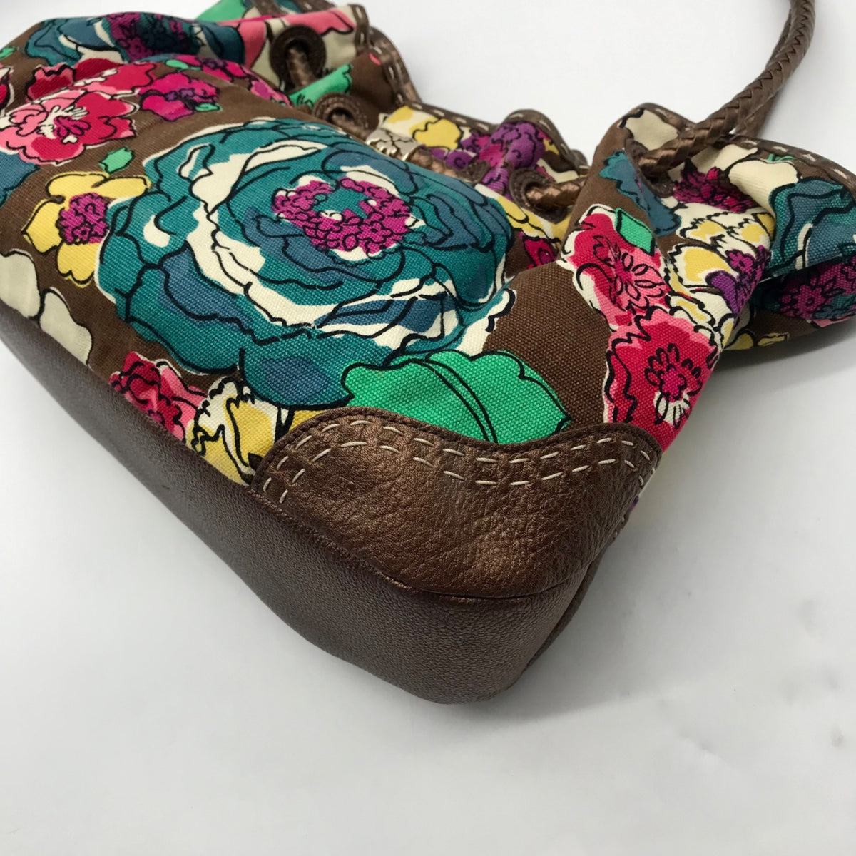 Brighton Floral Canvas Drawstring Hobo Bag