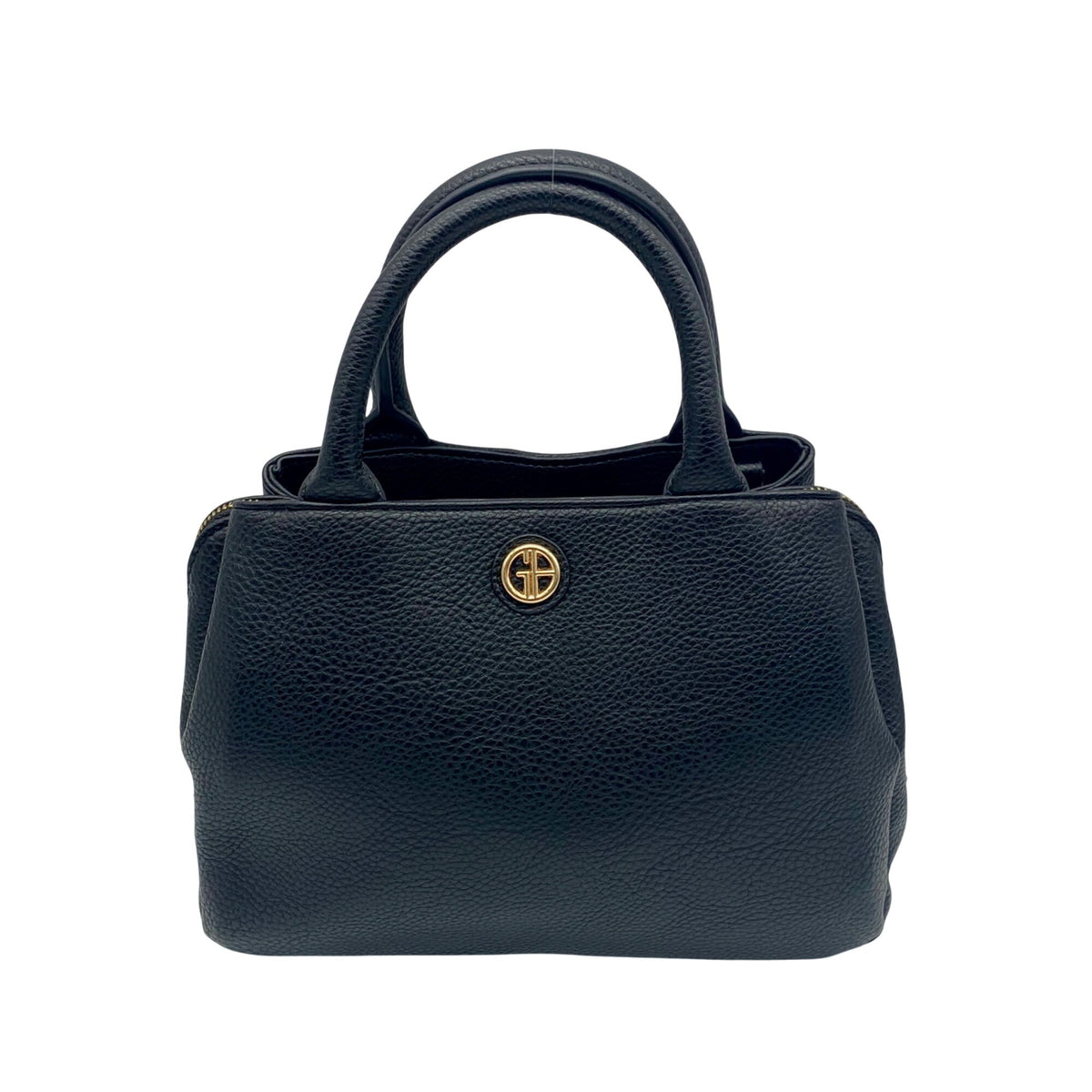 Giani Bernini Black Pebble Leather Small Satchel Bag
