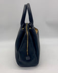 Giani Bernini Black Pebble Leather Small Satchel Bag