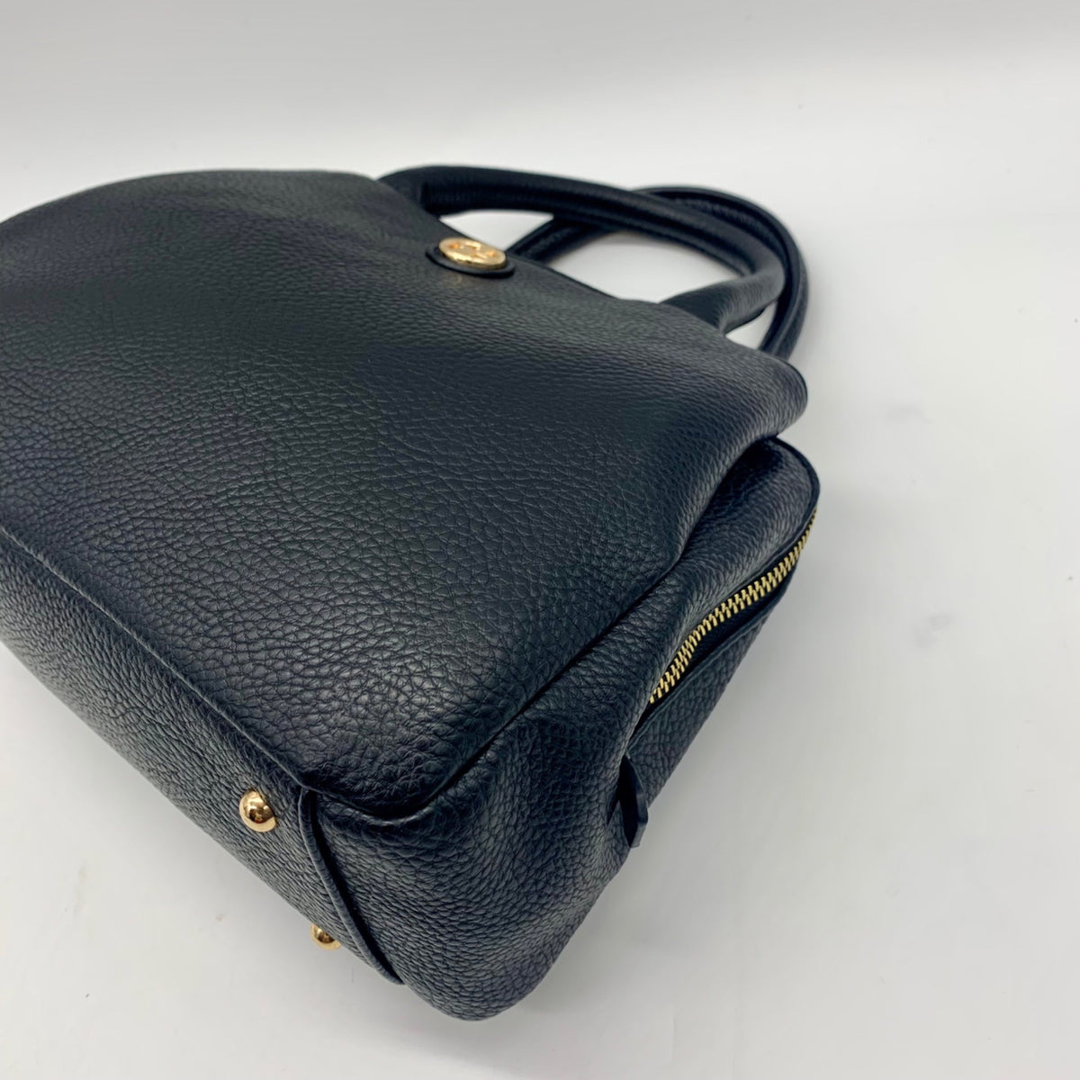 Giani Bernini Black Pebble Leather Small Satchel Bag
