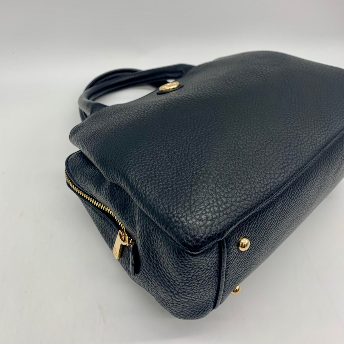 Giani Bernini Black Pebble Leather Small Satchel Bag