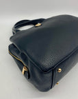 Giani Bernini Black Pebble Leather Small Satchel Bag