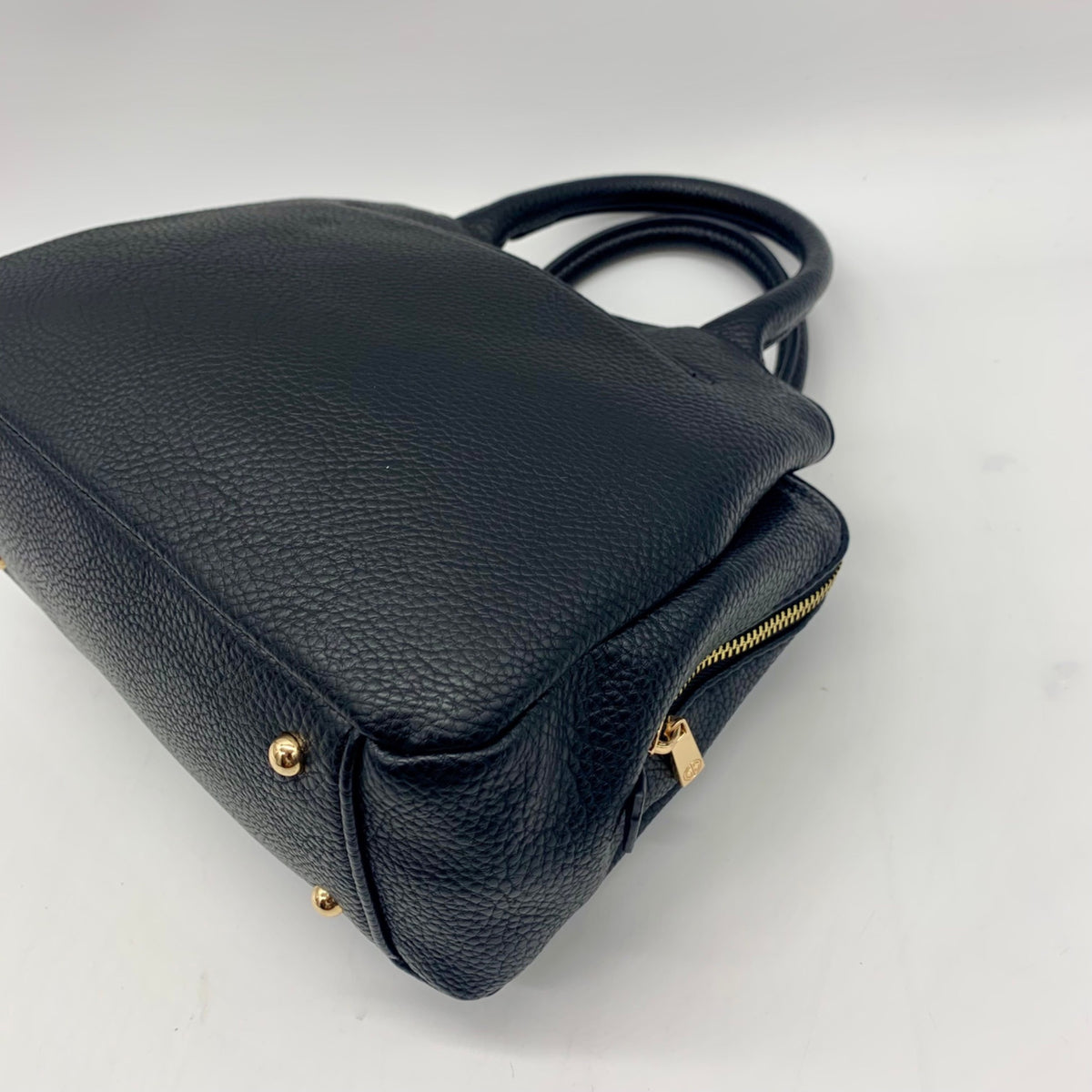 Giani Bernini Black Pebble Leather Small Satchel Bag