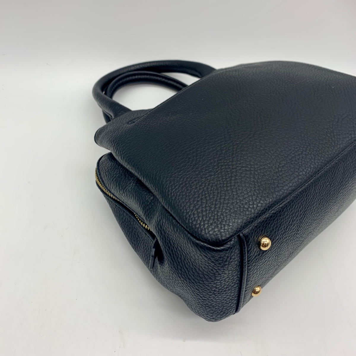 Giani Bernini Black Pebble Leather Small Satchel Bag