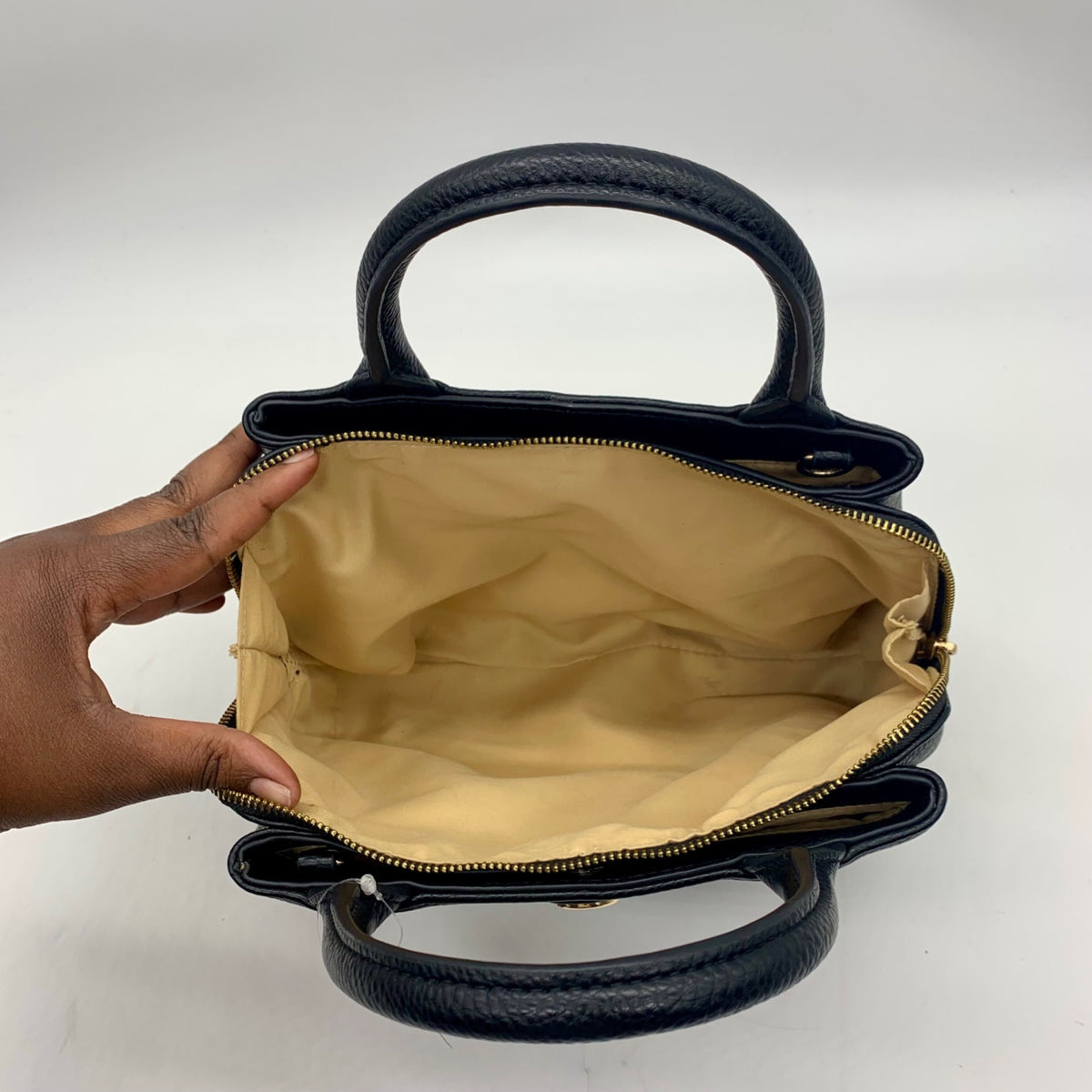 Giani Bernini Black Pebble Leather Small Satchel Bag