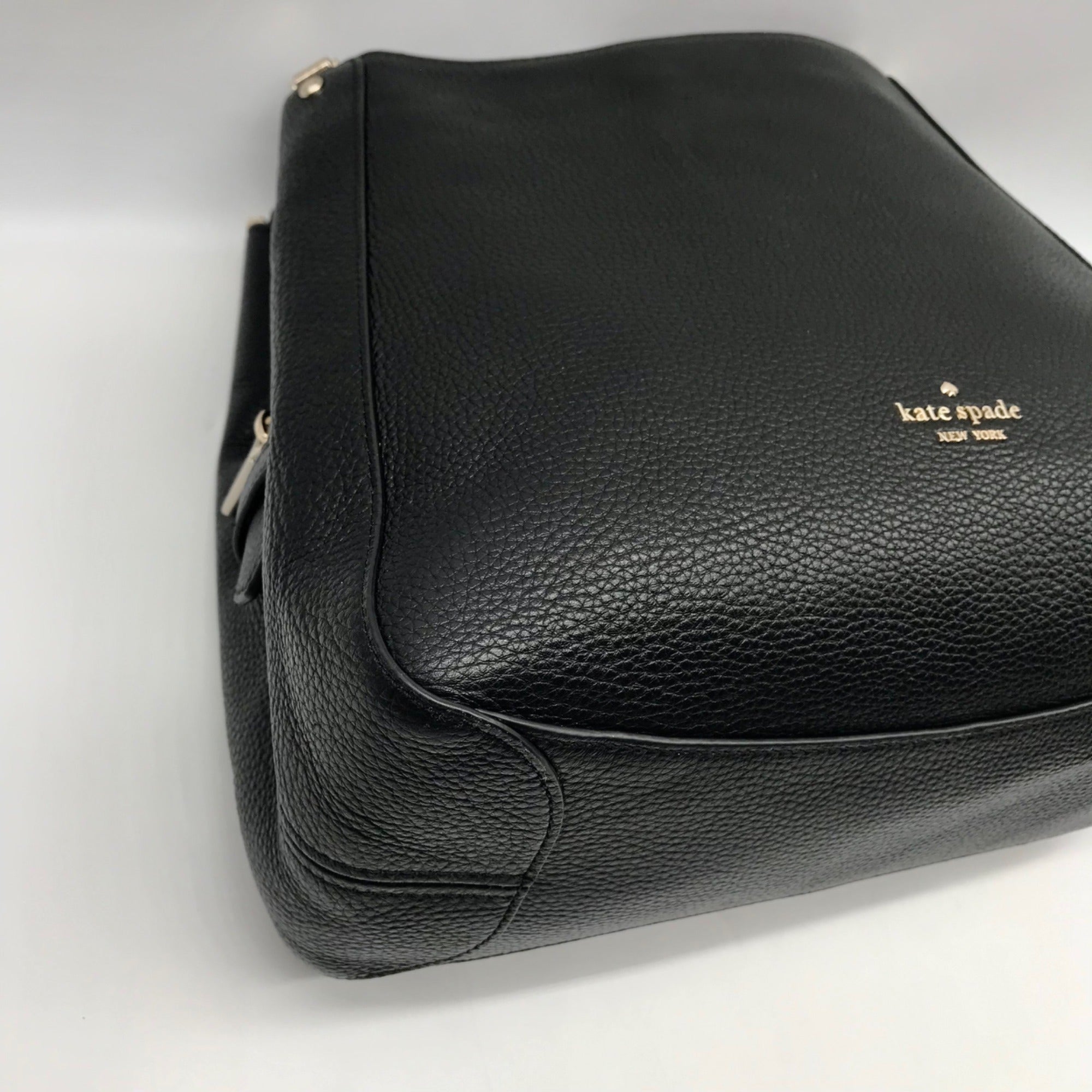 Kate Spade Black Pebbled Leather Triple Compartment Leila Shoulder Bag