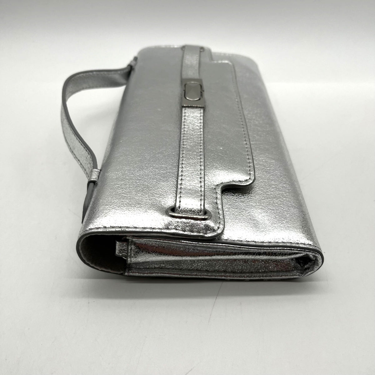 I.N.C. Silver Metallic Wyllah Clutch Bag