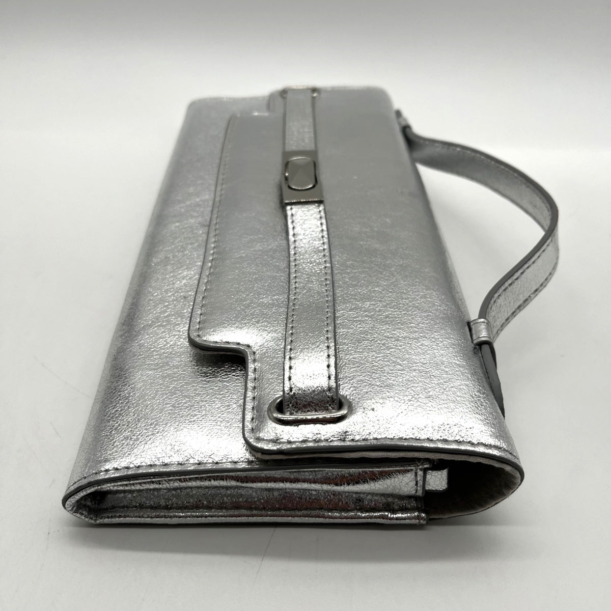 I.N.C. Silver Metallic Wyllah Clutch Bag