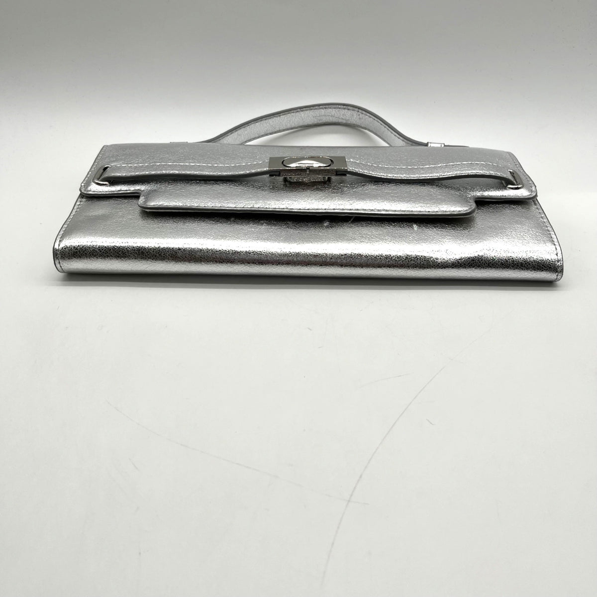 I.N.C. Silver Metallic Wyllah Clutch Bag