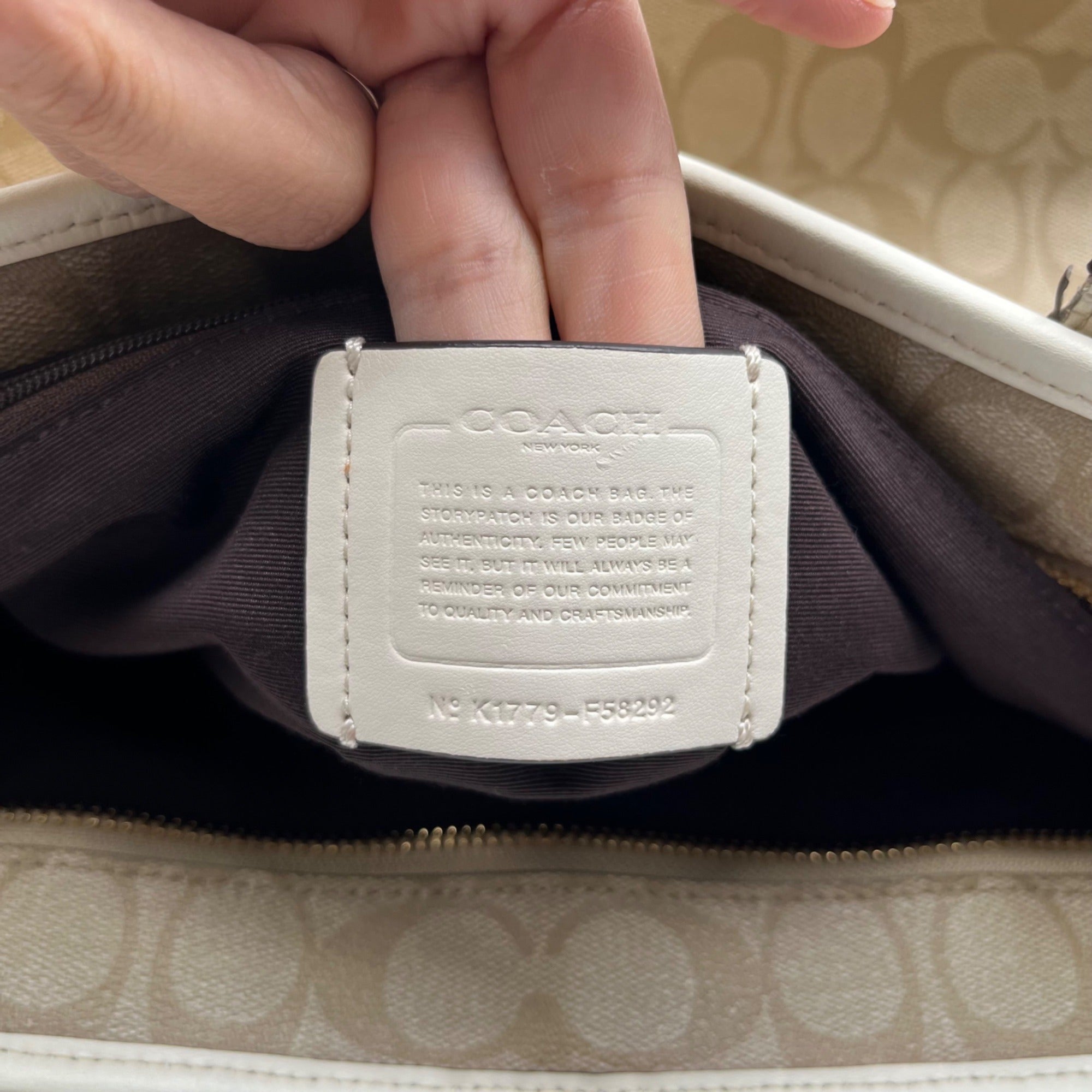 Coach Tan Signature Coated Canvas City Tote Bag-F58292