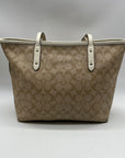 Coach Tan Signature Coated Canvas City Tote Bag-F58292