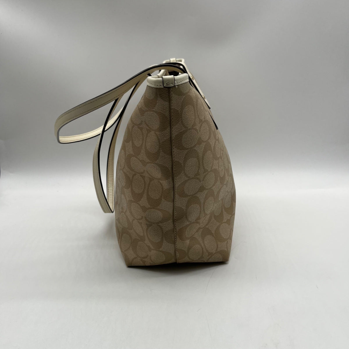 Coach Tan Signature Coated Canvas City Tote Bag-F58292