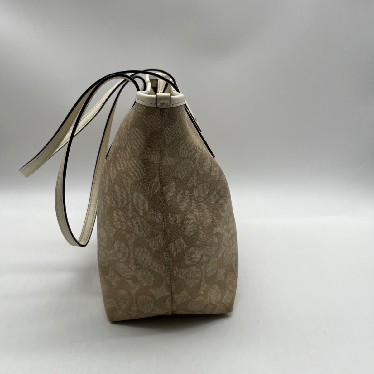 Coach Tan Signature Coated Canvas City Tote Bag-F58292