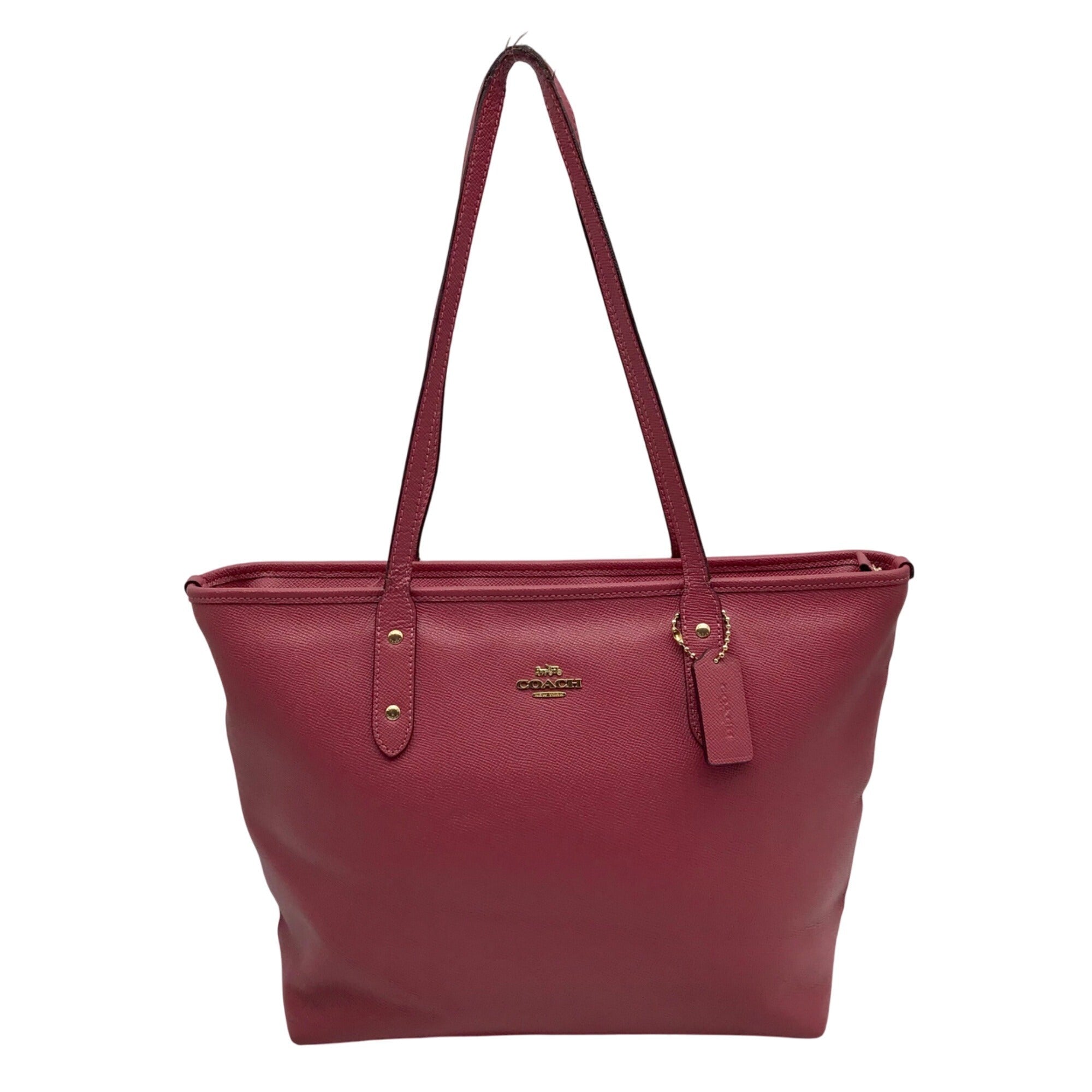 Coach Pink Crossgrain Leather City Zip Tote Bag F58846