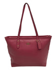 Coach Pink Crossgrain Leather City Zip Tote Bag F58846