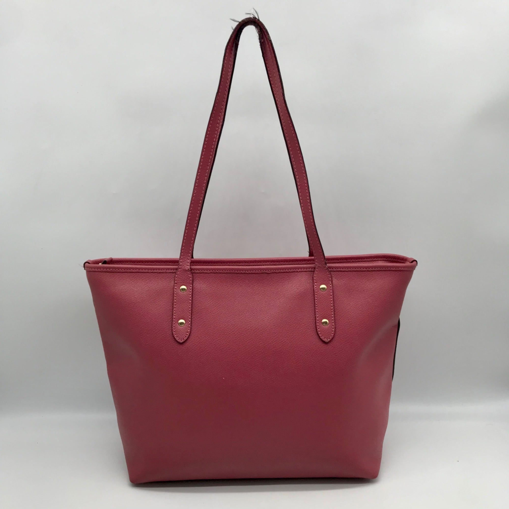Coach Pink Crossgrain Leather City Zip Tote Bag F58846
