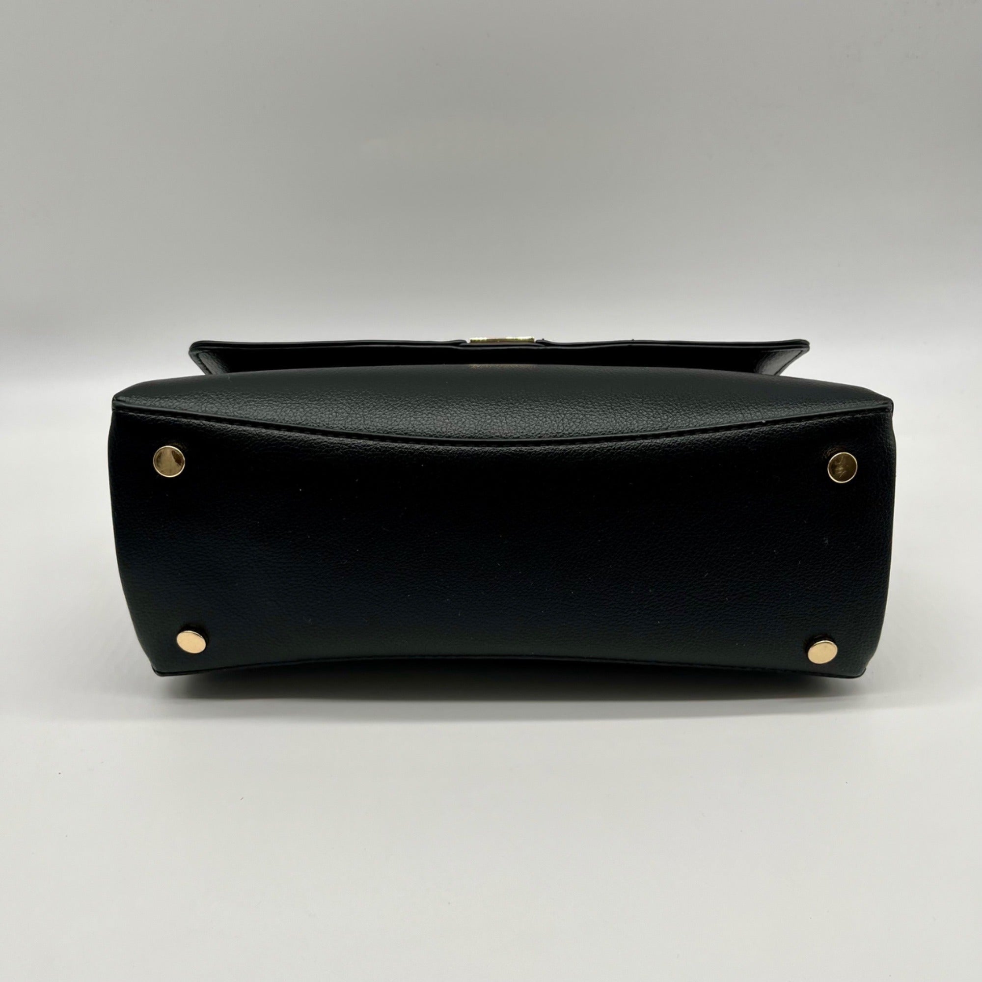 On 34th Kristt Black Faux Leather Solid Top Handle Crossbody Bag